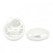 Imitatie zoetwaterparels coin 12x13mm White